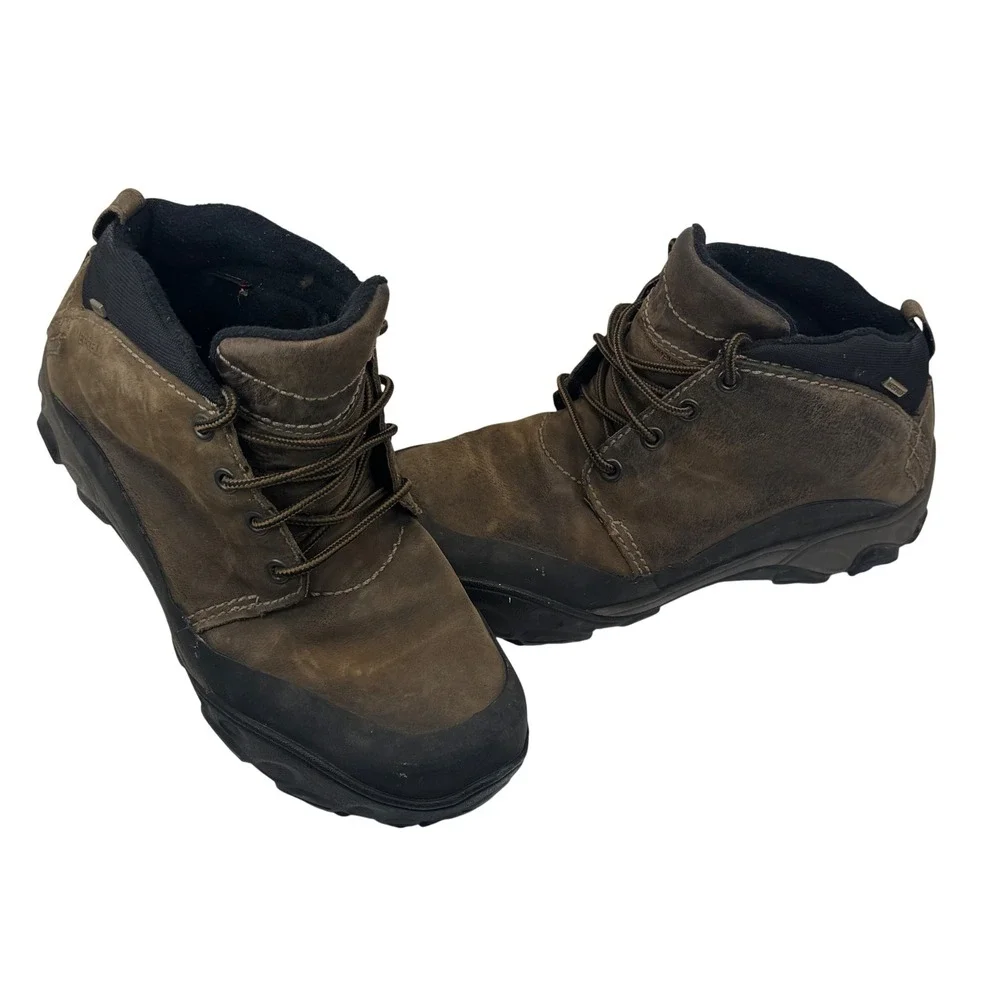 Merrell Coda Mid Deepwood Brown Leather Waterproof Hiking Boots Mens 10 Vibram